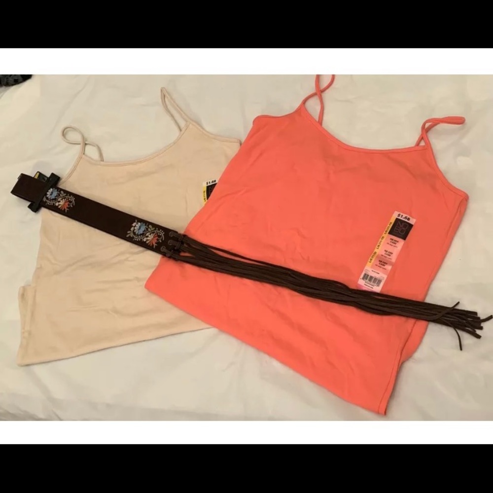 2 Juniors Cami Tops & Belt